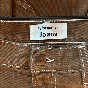 Reformation Brown Cowboy High Rise Straight Jeans Size 30